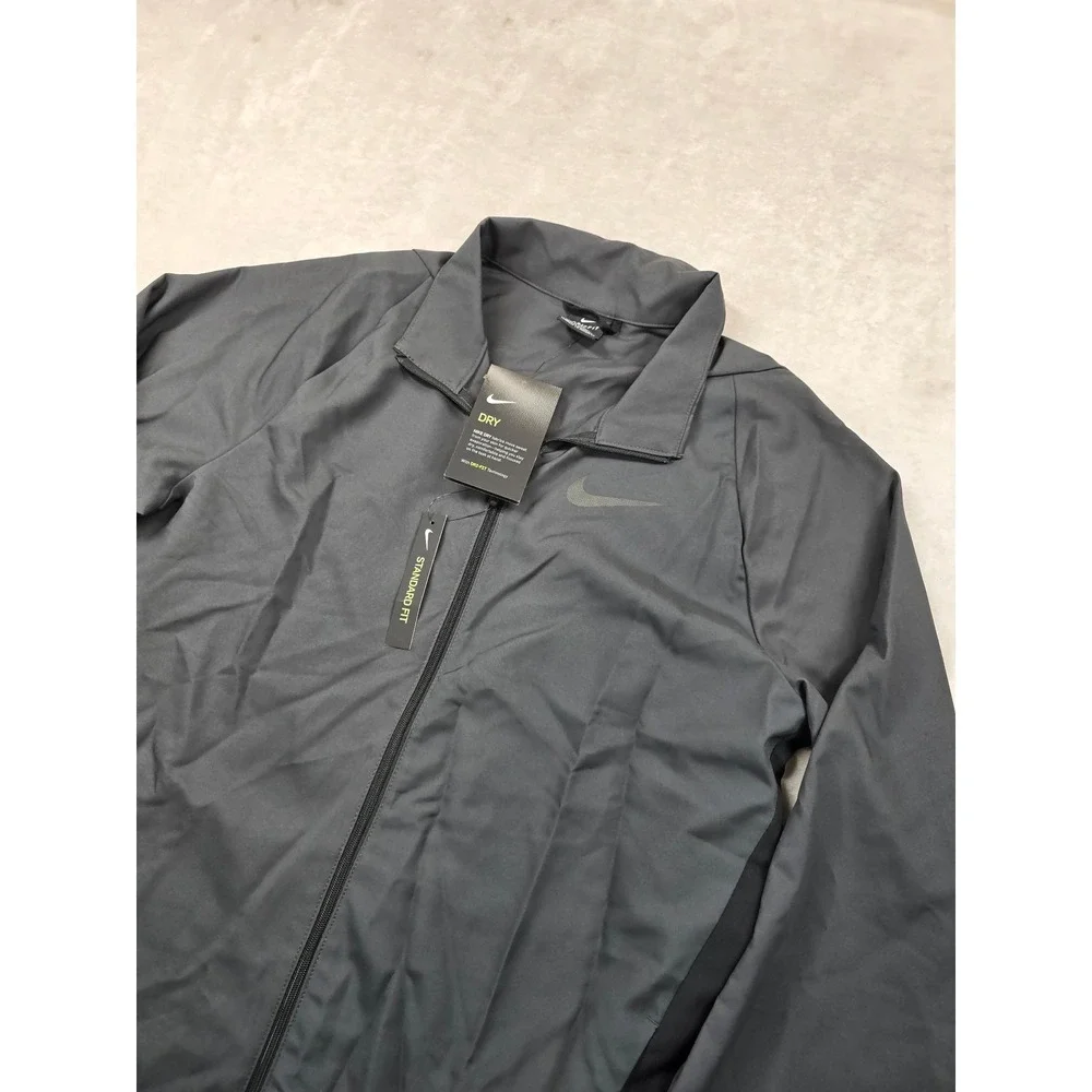 Nike Training Jacket Mens Small Gray Dri-FIT Full Zip Standard Fit Golf‎ NEW